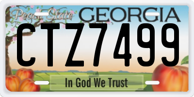 GA license plate CTZ7499