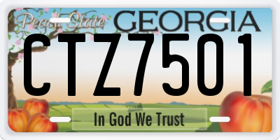 GA license plate CTZ7501