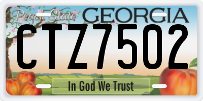 GA license plate CTZ7502