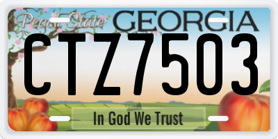 GA license plate CTZ7503