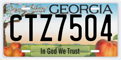 GA license plate CTZ7504