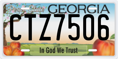 GA license plate CTZ7506