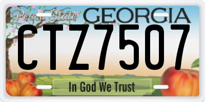 GA license plate CTZ7507