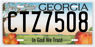 GA license plate CTZ7508