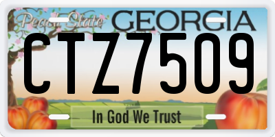 GA license plate CTZ7509