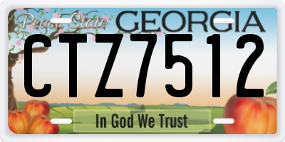 GA license plate CTZ7512