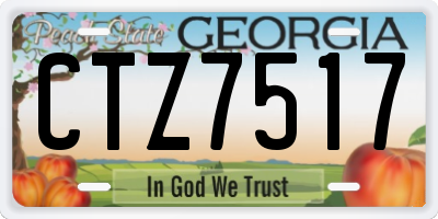 GA license plate CTZ7517