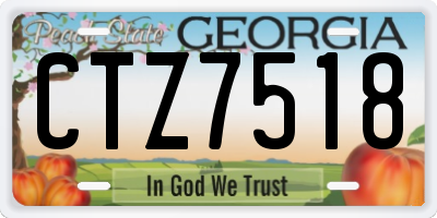 GA license plate CTZ7518