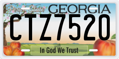 GA license plate CTZ7520