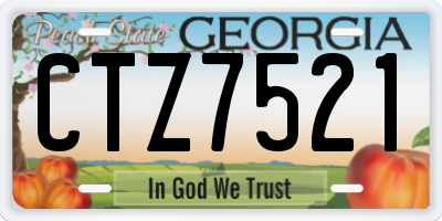 GA license plate CTZ7521