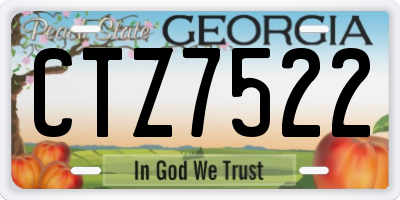 GA license plate CTZ7522