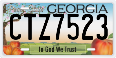 GA license plate CTZ7523