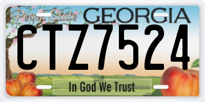 GA license plate CTZ7524