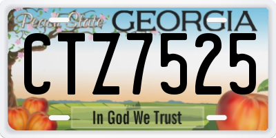 GA license plate CTZ7525