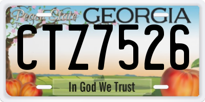 GA license plate CTZ7526