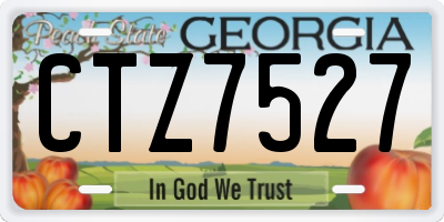 GA license plate CTZ7527