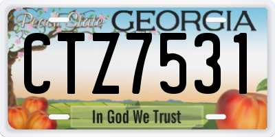 GA license plate CTZ7531