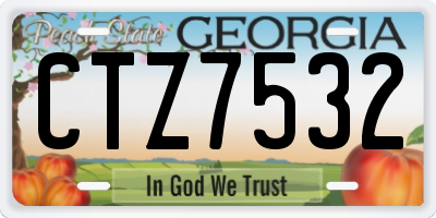 GA license plate CTZ7532