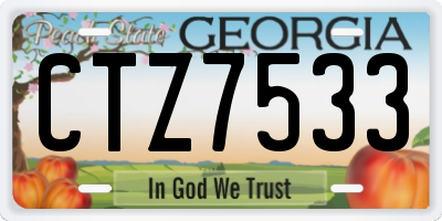 GA license plate CTZ7533