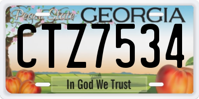 GA license plate CTZ7534
