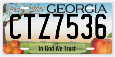 GA license plate CTZ7536