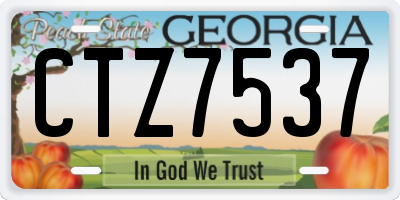 GA license plate CTZ7537