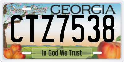 GA license plate CTZ7538