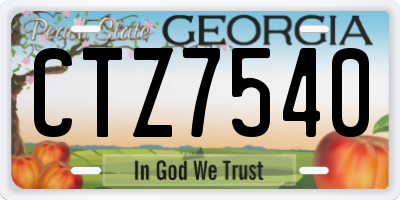 GA license plate CTZ7540