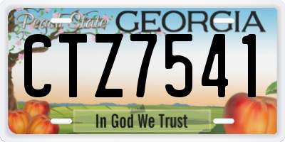 GA license plate CTZ7541