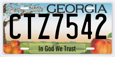 GA license plate CTZ7542