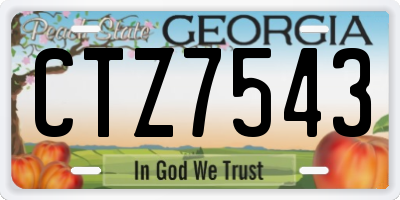 GA license plate CTZ7543