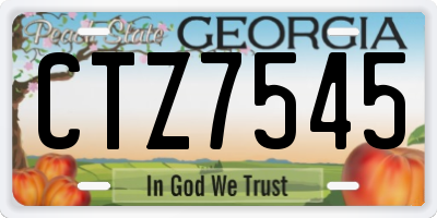 GA license plate CTZ7545