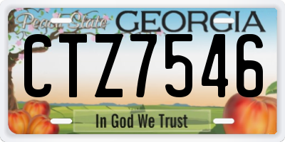 GA license plate CTZ7546