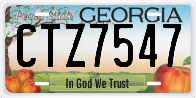 GA license plate CTZ7547