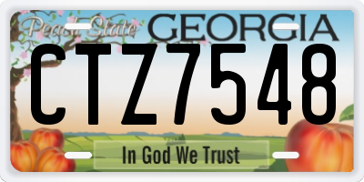 GA license plate CTZ7548