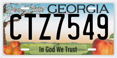 GA license plate CTZ7549