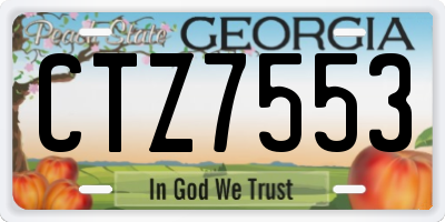 GA license plate CTZ7553