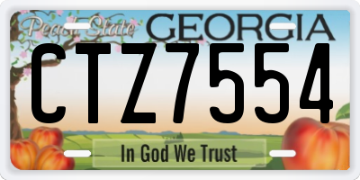 GA license plate CTZ7554