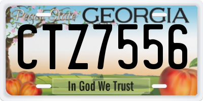 GA license plate CTZ7556
