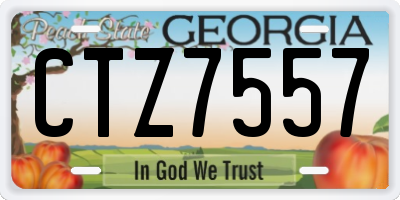 GA license plate CTZ7557