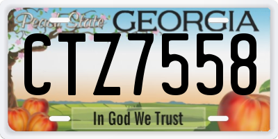 GA license plate CTZ7558