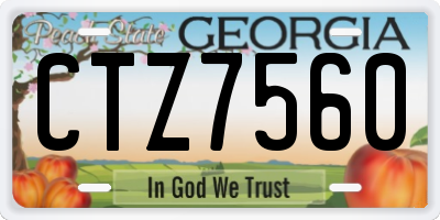 GA license plate CTZ7560