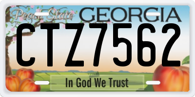 GA license plate CTZ7562