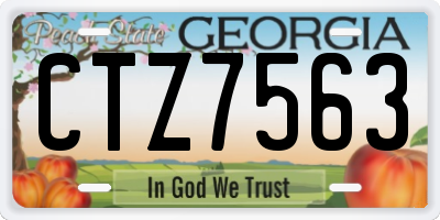 GA license plate CTZ7563