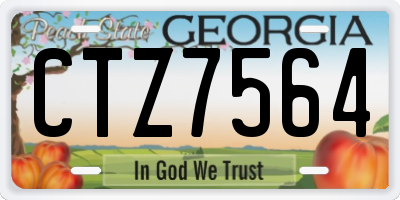 GA license plate CTZ7564