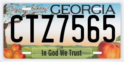 GA license plate CTZ7565