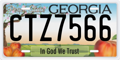 GA license plate CTZ7566