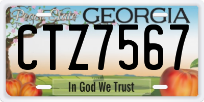 GA license plate CTZ7567