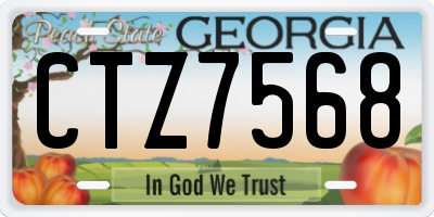 GA license plate CTZ7568