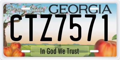 GA license plate CTZ7571